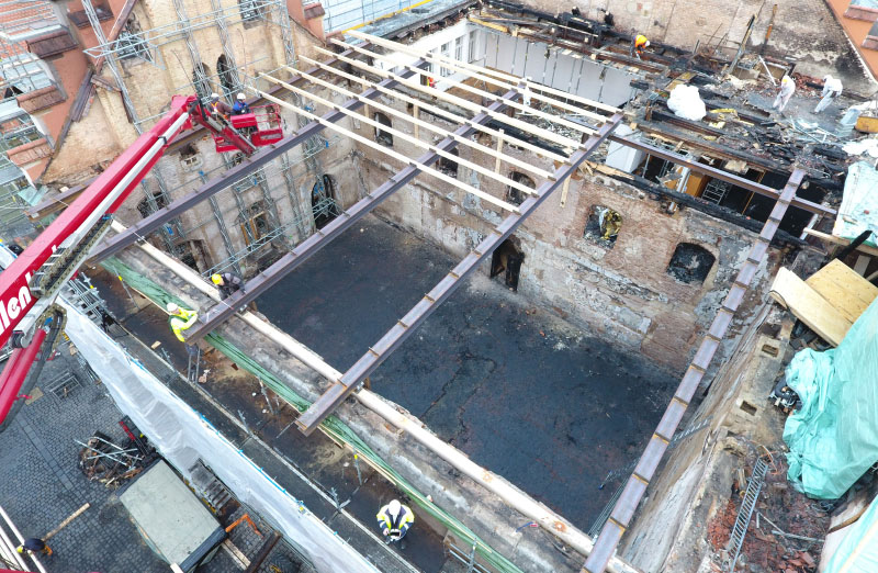 Notdach und Wandsicherung Rathaus Straubing